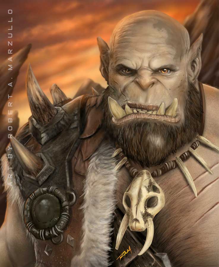 World of Warcraft Fan Art - Orgrim - Digital Painting by Robert A. Marzullo